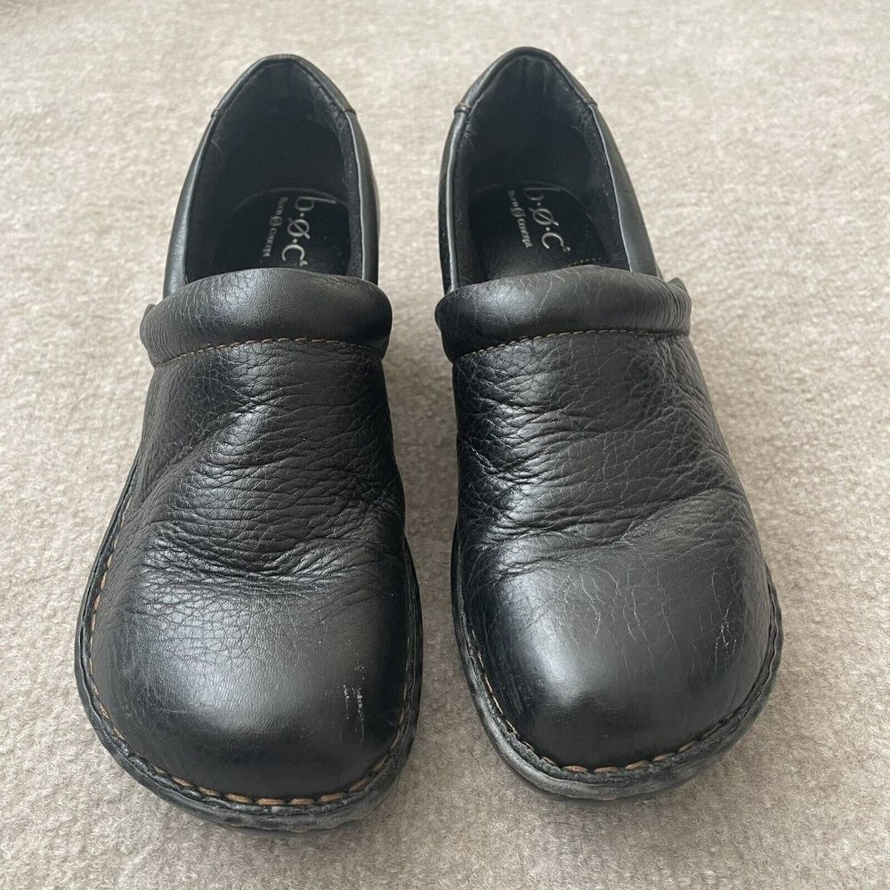 Boc Clogs Womens Size 7.5 Black Leather Casual Comfort Work Born Concept Shoes - Picture 2 of 14